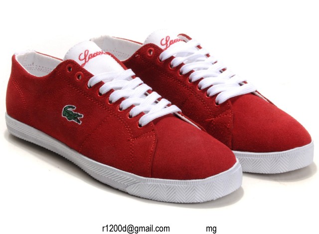 chaussure lacoste homme rouge